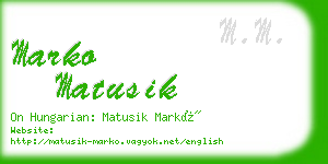 marko matusik business card